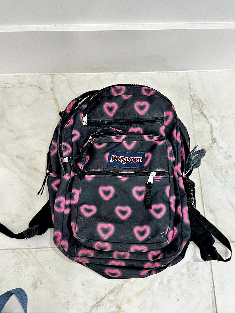 JanSport Big Student Backpack - Happy Hearts Black Happy Hearts Backpack Black &